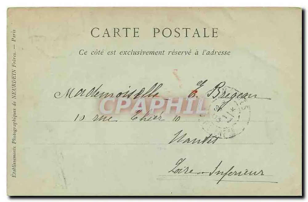Paris, Parc Montsouris, o Observatório — Editor: Établissements NEURDEIN, n° 216 - Verso