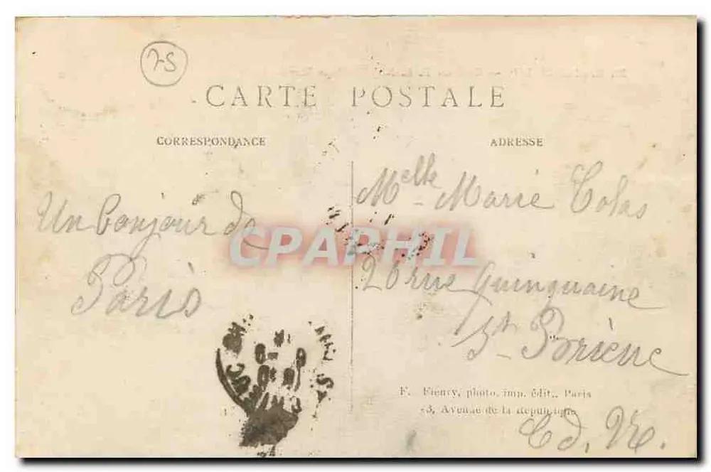 Bahnhof P.-L.-M. von der Rue de Lyon — Paris (XIIe) — F. Fiency, photo. imp. Édit. Paris - Rückseite