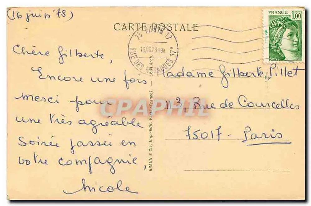 Paris - J. Goujon — La Fontaine des Innocents - Verso
