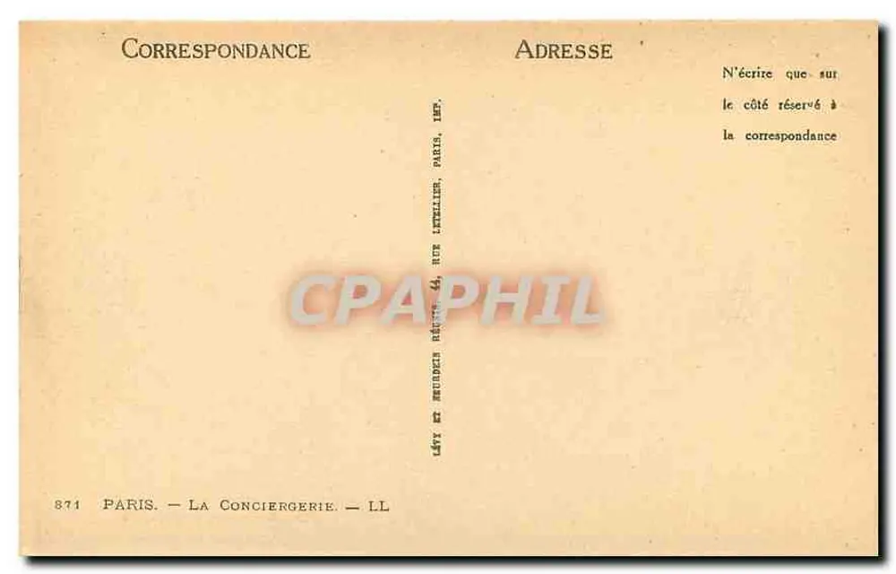 Paris — A Conciergerie — A Conciergerie, 44, rue de l'École-de-Médecine — editor LL - Verso