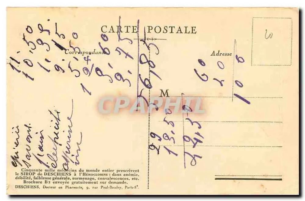 O Trocadéro — Paris — Oferecido por Hémoglobine Deschiens - Verso
