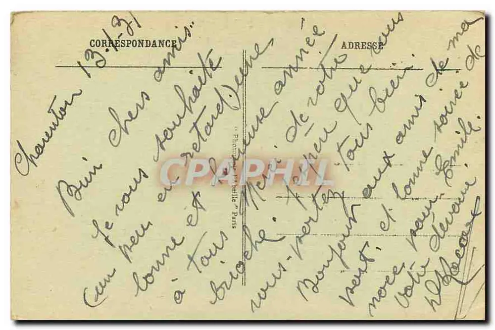 Paris - Avenida da Ópera — vista panorâmica — editor não identificado, n° de série 215 - Verso