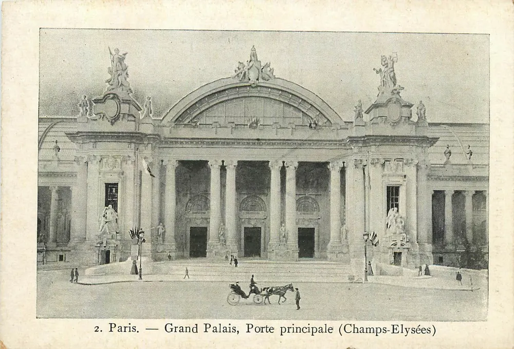 Paris — Grand Palais, Porte principale (Champs-Élysées) — Collection du Petit Parisien, N° 2 - Recto