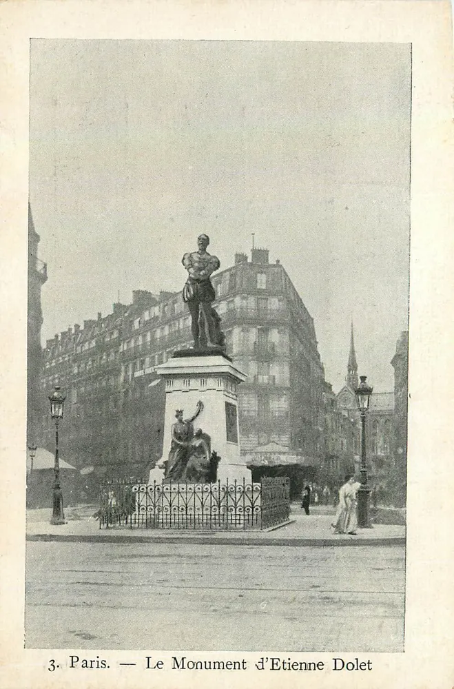 Paris — O Monumento de Étienne Dolet — Coleção do Petit Parisien, N° 3 - Frente