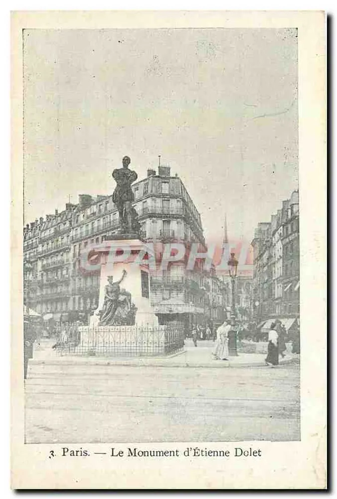 Paris — O Monumento de Étienne Dolet — Coleção do Petit Parisien, N° 3 - Frente