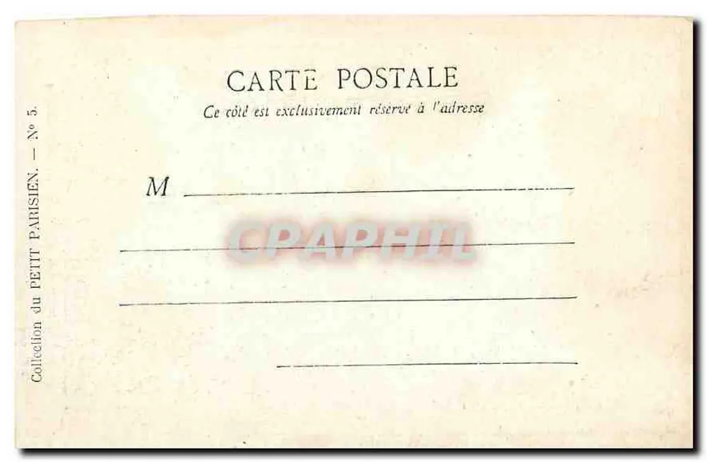 Paris — A Praça da República — Coleção do Petit Parisien, N° 5 - Verso