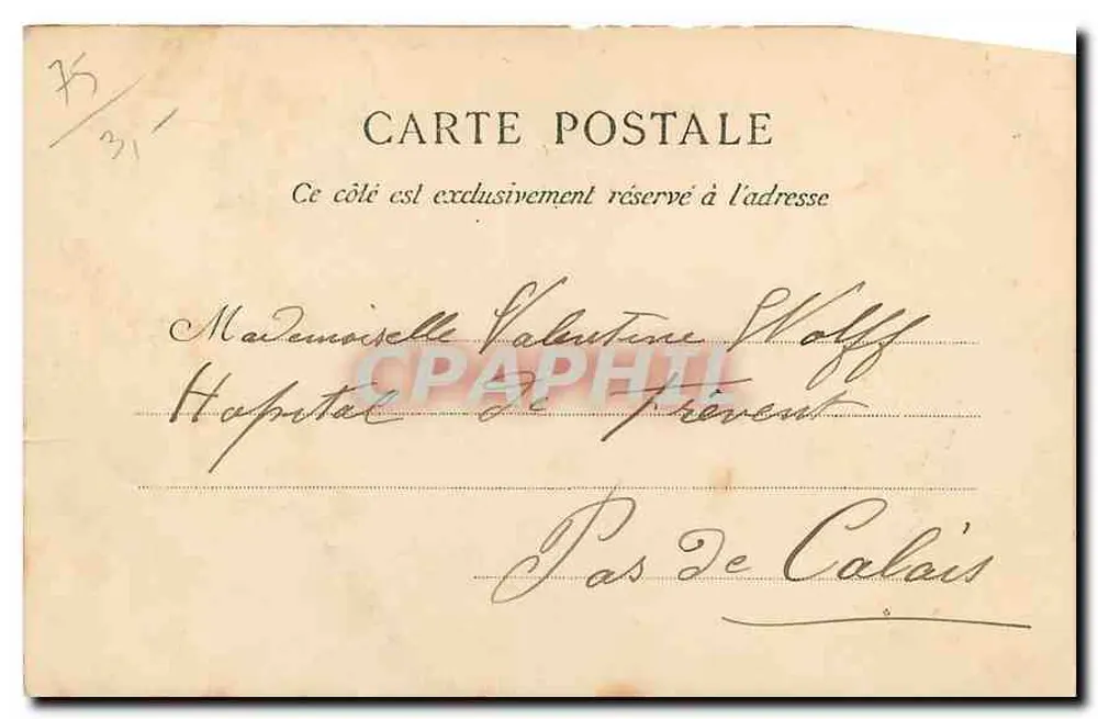 Paris — Hôpital Lariboisière — éditeur anonyme, n° 245 - Verso
