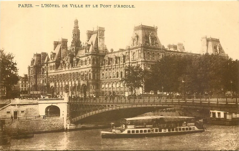 Paris — Das Rathaus und die Pont d'Arcole — Verleger nicht sichtbar - Vorderseite