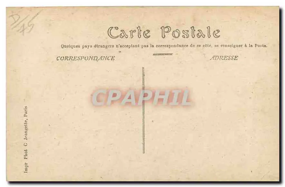 Paris — O Trocadéro — Impr. Phot. C. Jeangote, Paris - Verso