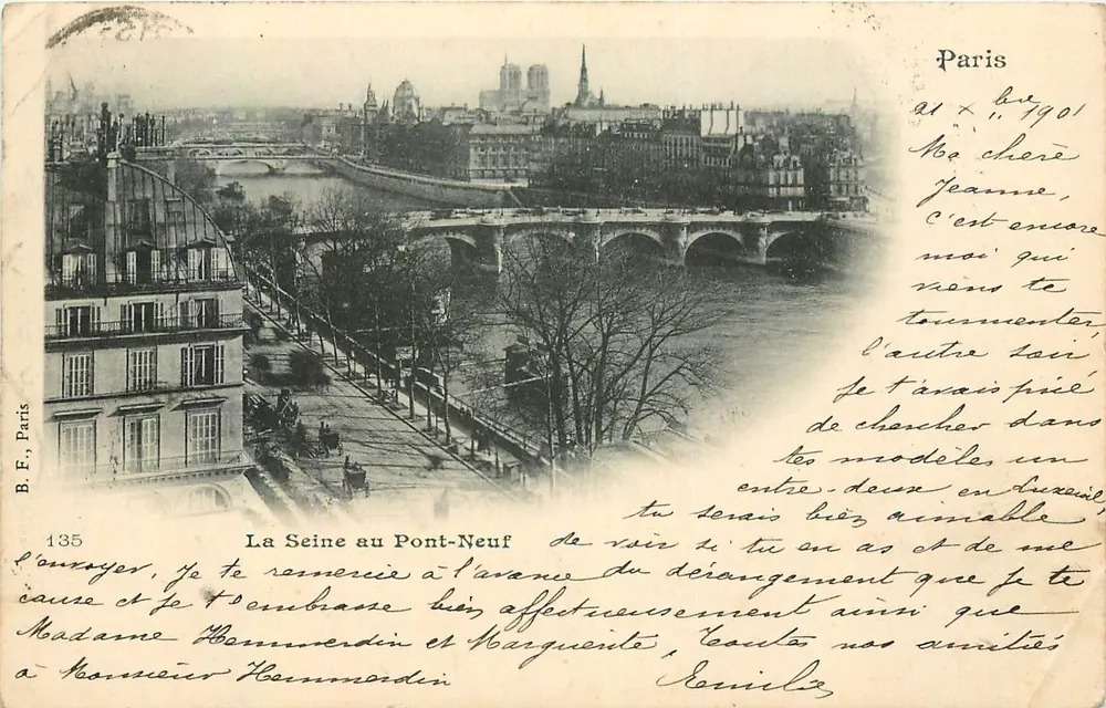 La Seine au Pont-Neuf — Paris — B.F., Paris, n°135 - Recto