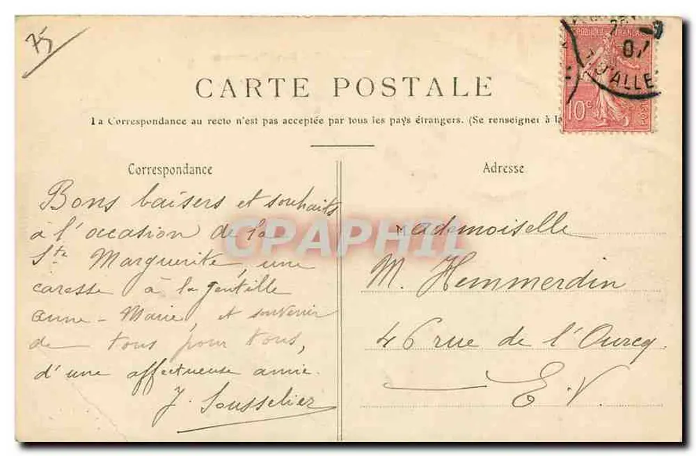 Sagrado Coração de Montmartre — Paris — editor desconhecido, n°19 - Verso