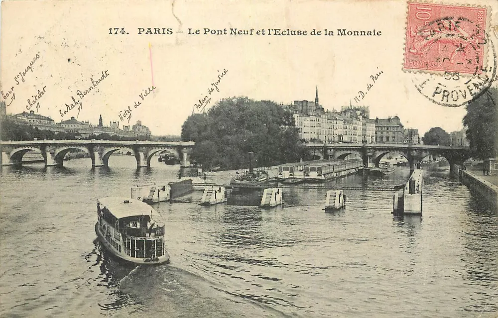PARIS — Der Pont Neuf und die Schleuse der Münze — Verleger: M.D. de Paris, Nr. 174 - Vorderseite