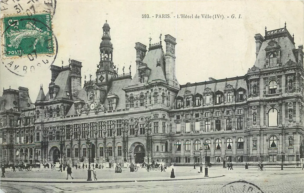 Paris - O Hotel de Ville (IVe) - G. I. - n° 593 - Frente