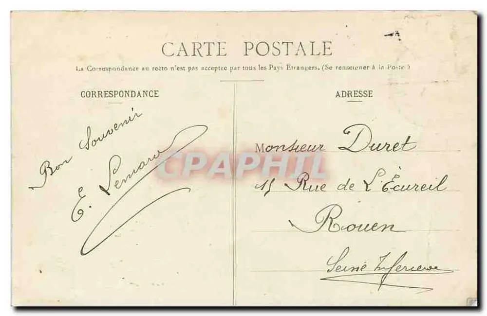 Paris - O Hotel de Ville (IVe) - G. I. - n° 593 - Verso