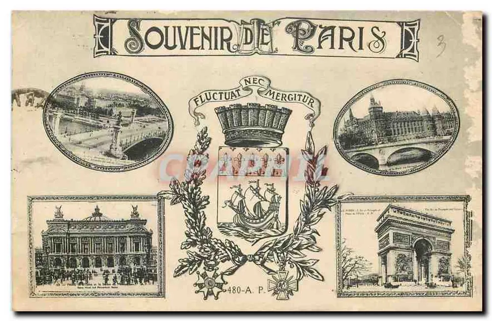Souvenir de Paris — éditeur inconnu, n° de série 3 - Recto