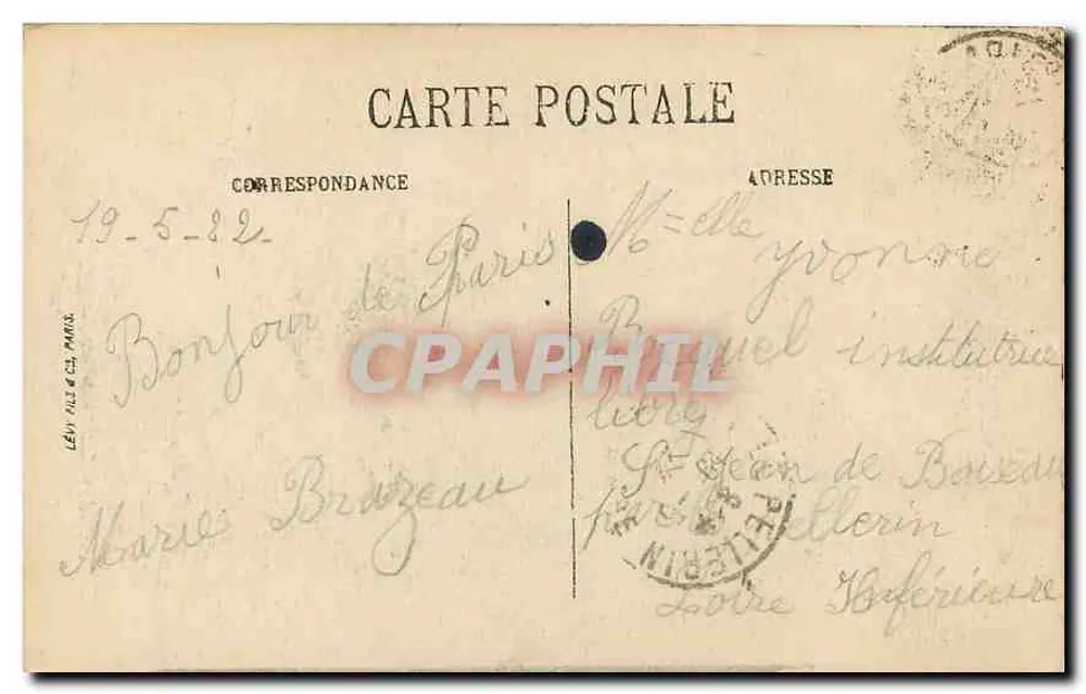 PARIS — O Hotel de Sens — LL. — Léon & Cie, n° 174 - Verso