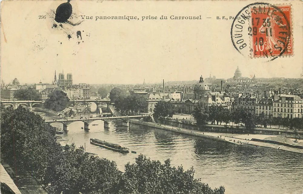 Vue panoramique, prise du Carrousel — B.F., PARIS — n° 2996 - Recto