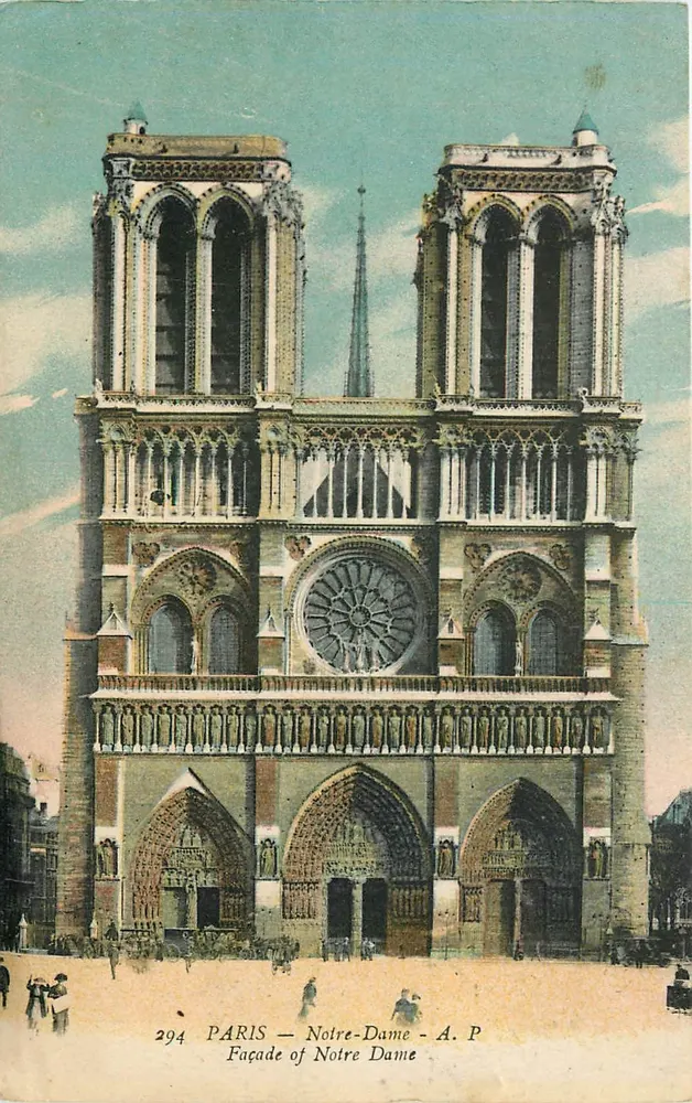 Paris — Fachada de Notre-Dame — A. P. n°294 - Frente