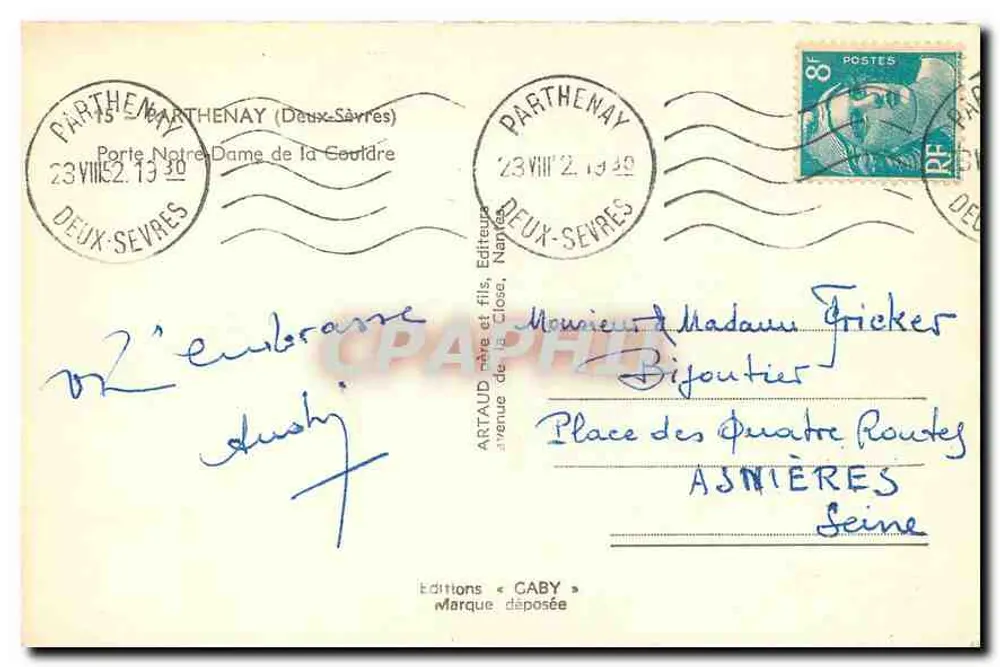 Porte Notre-Dame de la Gaudrée — Parthenay (Deux-Sèvres) — Éditions Caby - Rückseite
