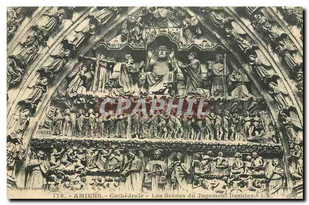Amiens - Cathédrale - Les Scènes du Jugement Dernier - L. Caron, n°176 - Recto