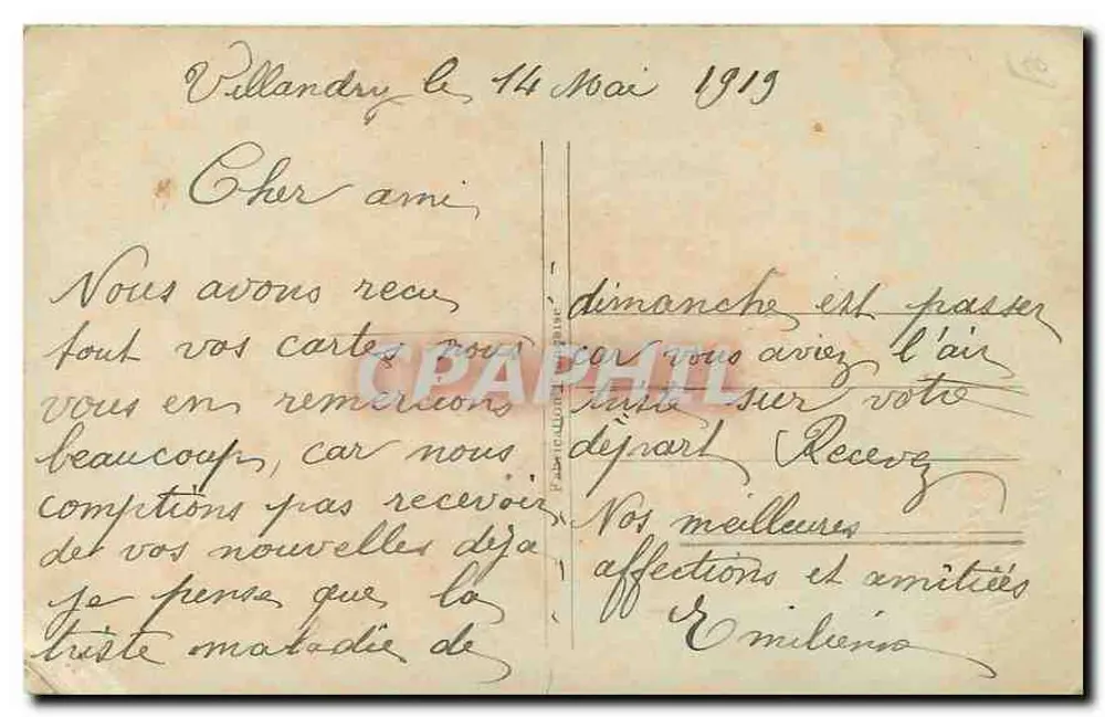 Bonne Année — scène féminine et homme au bureau — éditeur S. 3973 - Verso