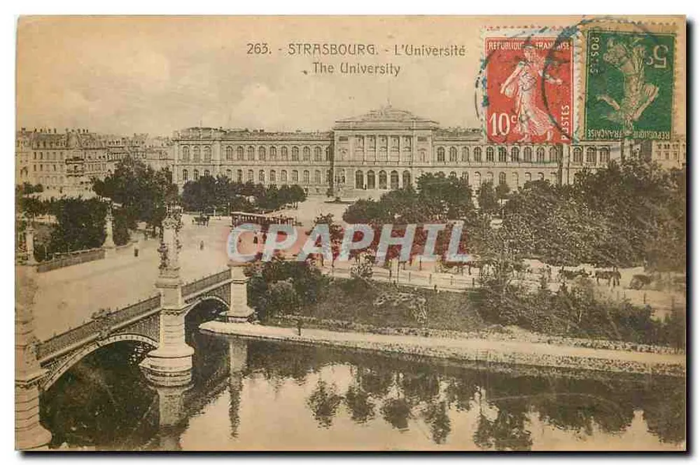 Strasbourg - A Universidade — editor CH. Bergeret, n° 263 - Frente