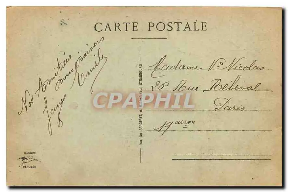 Strasbourg - A Universidade — editor CH. Bergeret, n° 263 - Verso