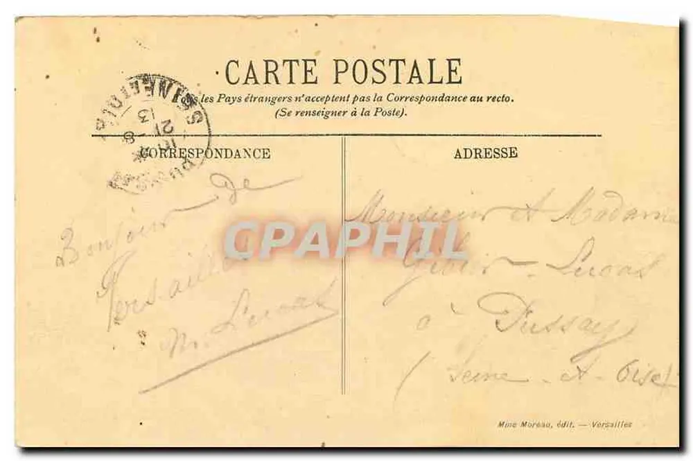 Versailles — Der Bassin des Neptun an einem Tag der großen Wasser — Mine Moreau, n°337 - Rückseite