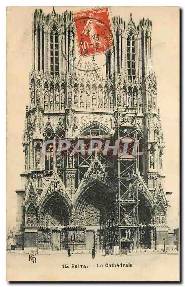 Reims — A Catedral — editor KD, n°15 - Frente