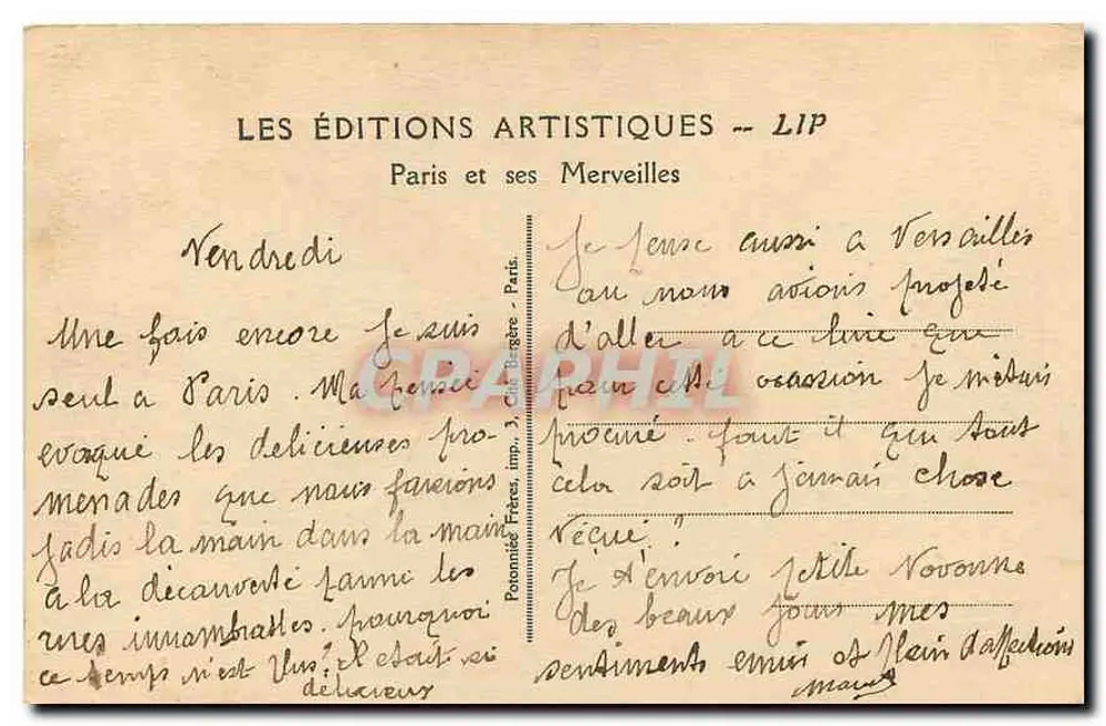 Paris — Panorama over the Seine — Artist Editions LIP n°32 - Back