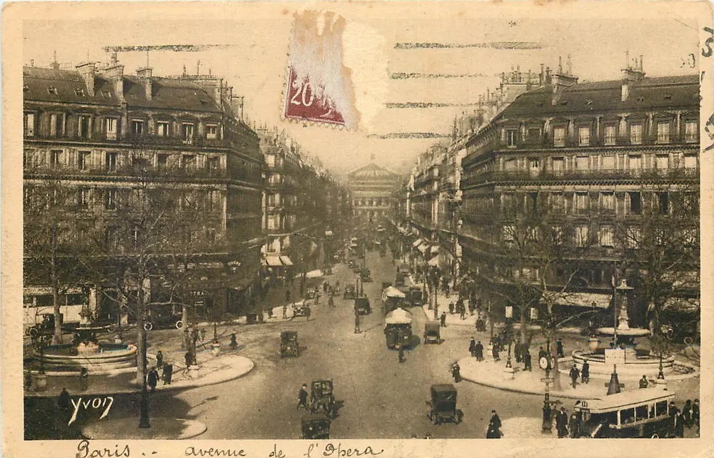 Parigi — Avenue de l'Opéra — Edizione d'arte YVON, serie 5, n° 80 - Recto