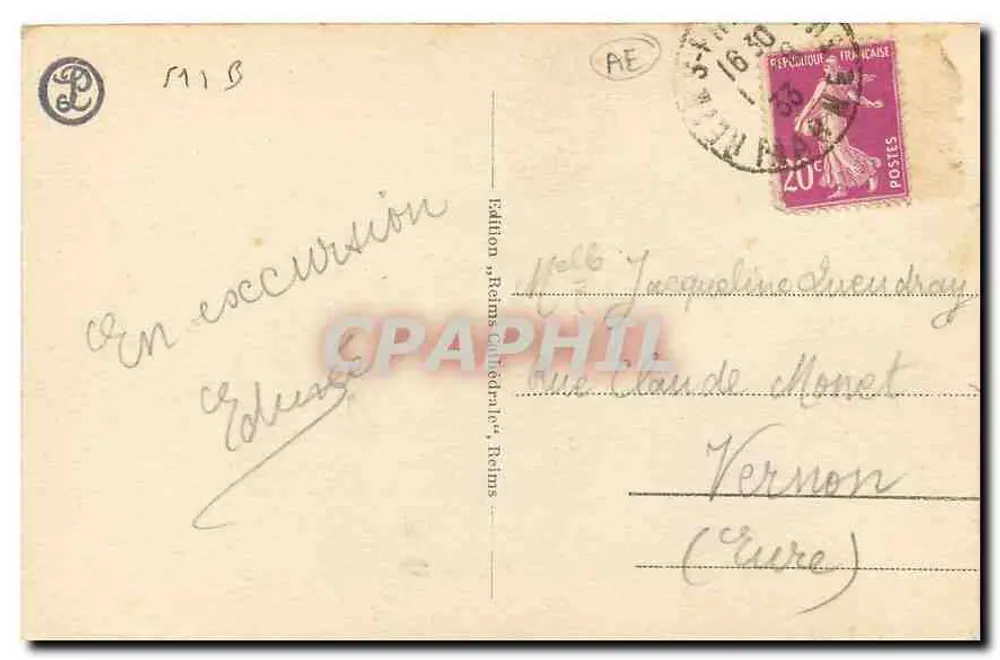 Reims - Place Drouet d'Erlon et Fontaine Subé — Édition 'Reims-Cléder-Plat', n°101 - Verso
