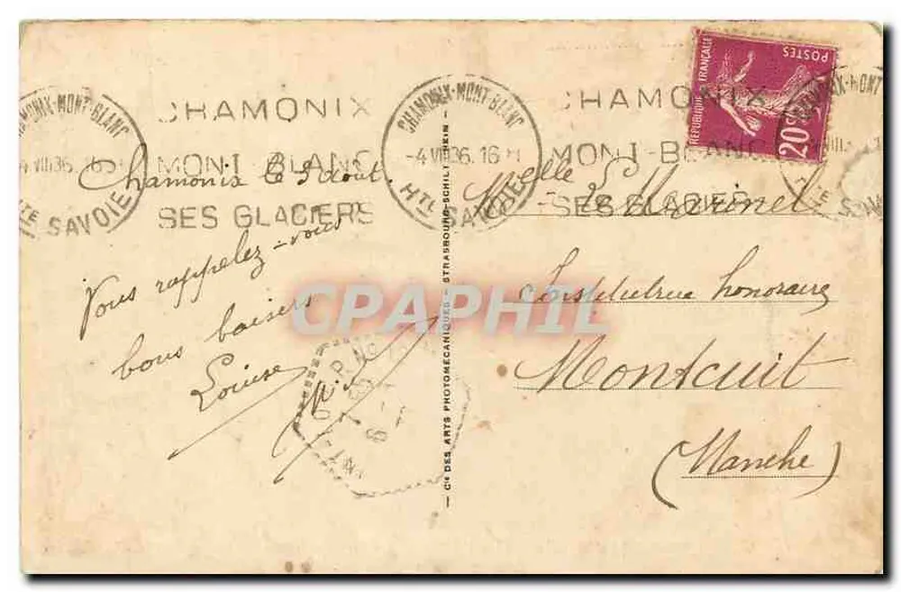 Chamonix-Mont-Blanc — A Mar de Gelo — LL. — n° 96 - Verso