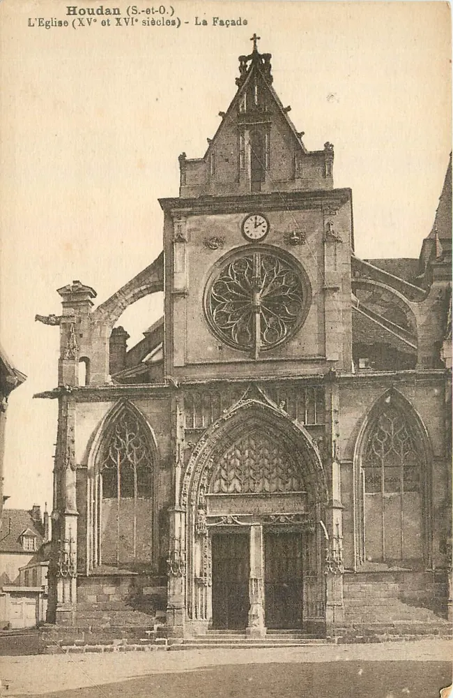 Houdan (S.-et-O.) - Die Kirche (15. und 16. Jahrhundert) - Die Fassade - Vorderseite