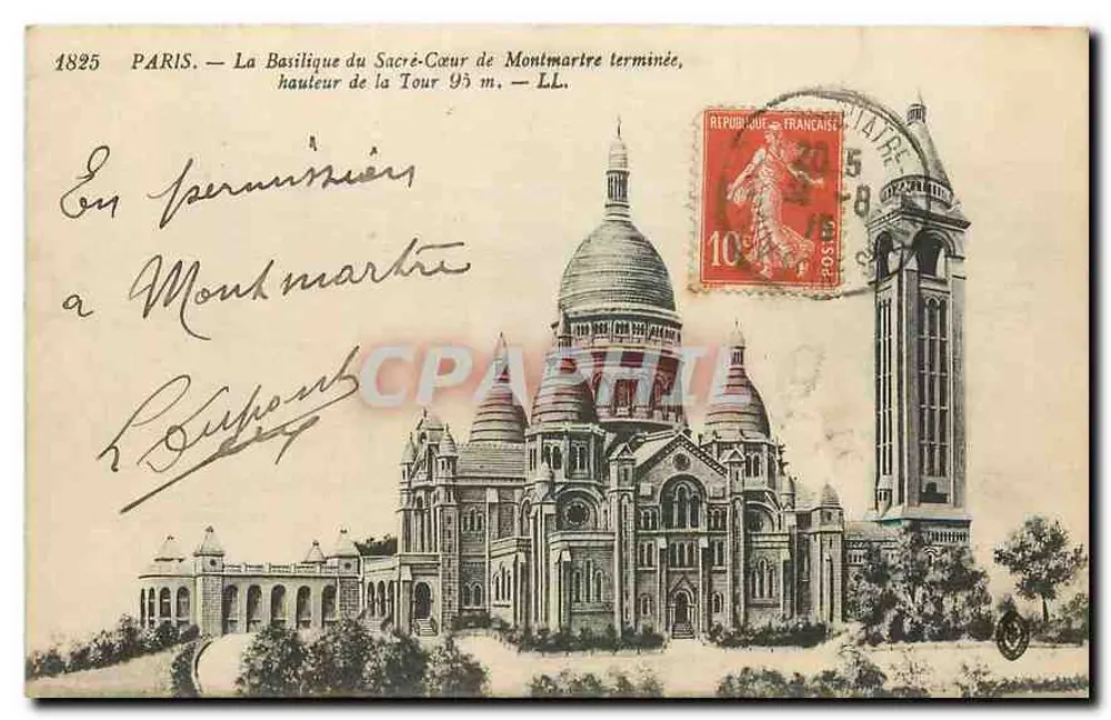 Paris — Die Basilika des Heiligen Herzens von Montmartre fertiggestellt — LL - Vorderseite