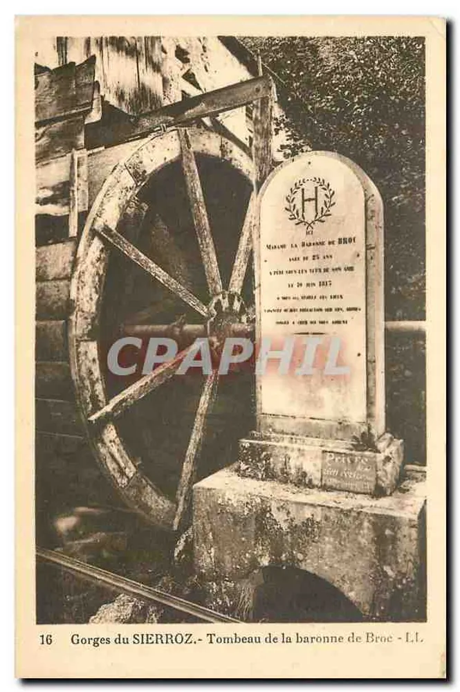 Gorges du SIERROZ — Tombeau de la baronne de Broc — éditeur L.L. n°16 - Recto