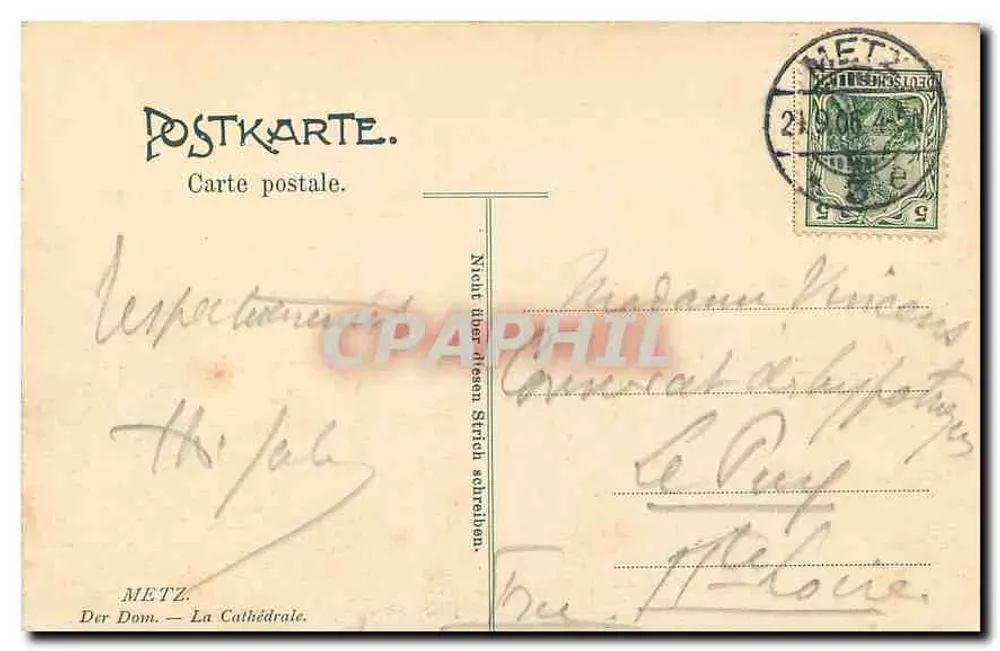 Metz — A Catedral — Hotel Paris - Verso