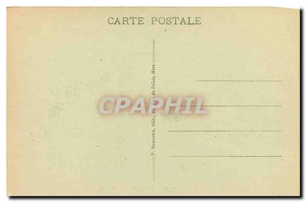 Metz - Barrage de la Pucelle et Moyen Pont — P. Bonneto, éditeur, 25, Rue du Palais, Metz - Verso