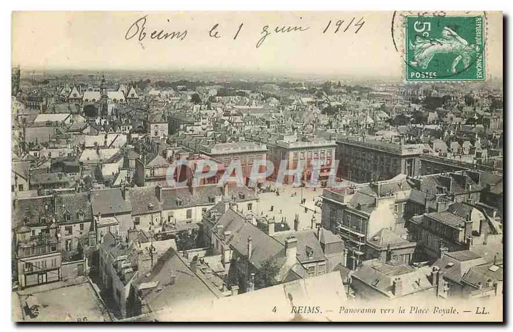 Reims — Panorama em direção à Place Royale — LL. n°4 - Frente