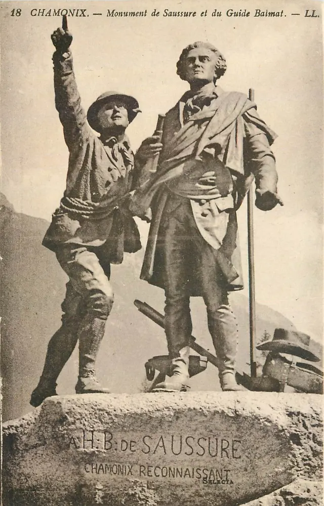 Chamonix — Monument de Saussure e do Guia Balmat — LL. N°18 - Frente