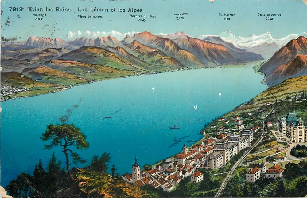 Evian-les-Bains. Lac Léman et les Alpes — Phototypie Co., Neufchâtel - Recto