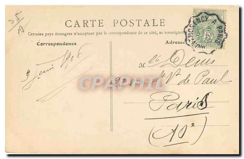 Montmorency — Rue Saint-Victor — B. F., Paris - Verso