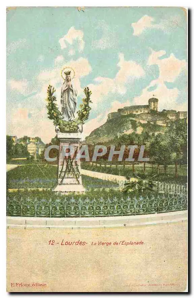 Lourdes - A Virgem da Esplanada — E. Friong editor, n°12 - Frente