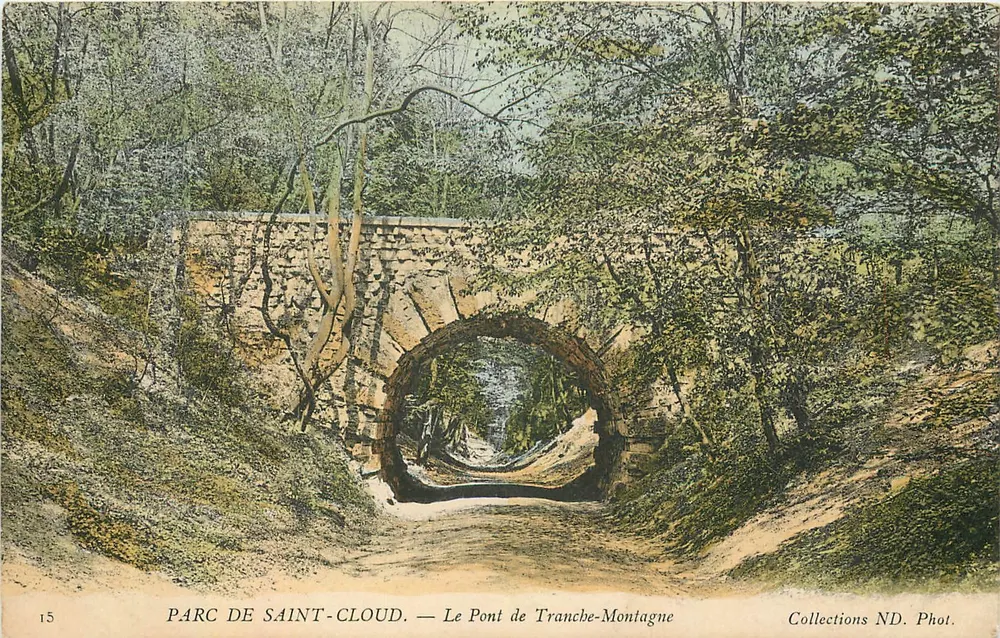 Parco di Saint-Cloud — Il Ponte di Tranche-Montagne — Collezioni ND. Fot. - Recto