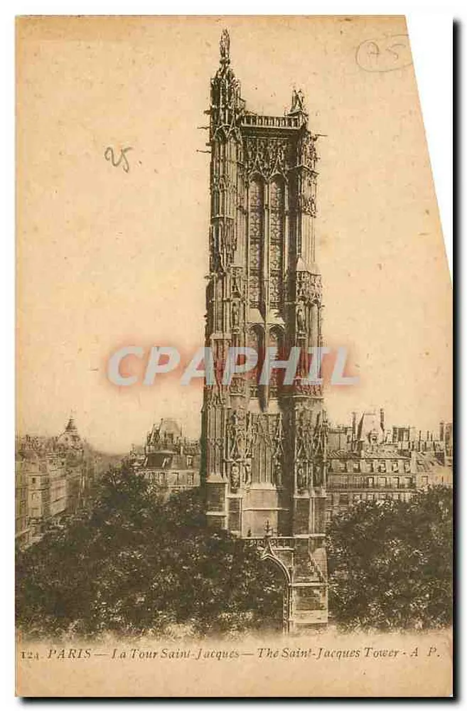PARIS — Torre Saint-Jacques — The Saint-Jacques Tower — A. P. - Frente