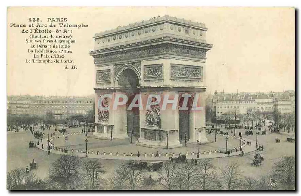 Paris — Arco do Triunfo e Praça da Estrela — J. H. - Frente