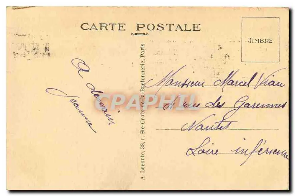 PARIS — Hotel de Ville — The Town Hall — editor A. Leconte, Paris - Verso