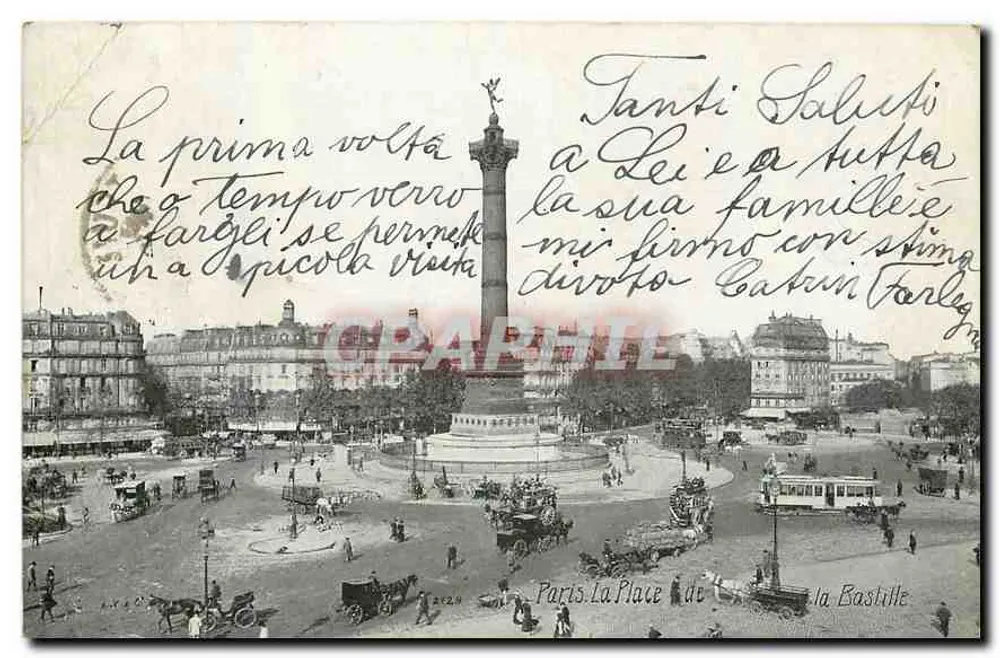 Paris, Place de la Bastille — vista da coluna — editor não identificado - Frente