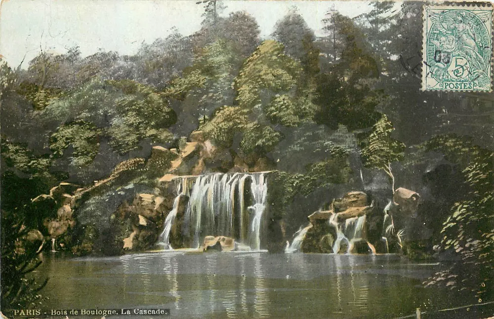 Paris - Bois de Boulogne. A Cascata — editor L.V. & Cie - Frente