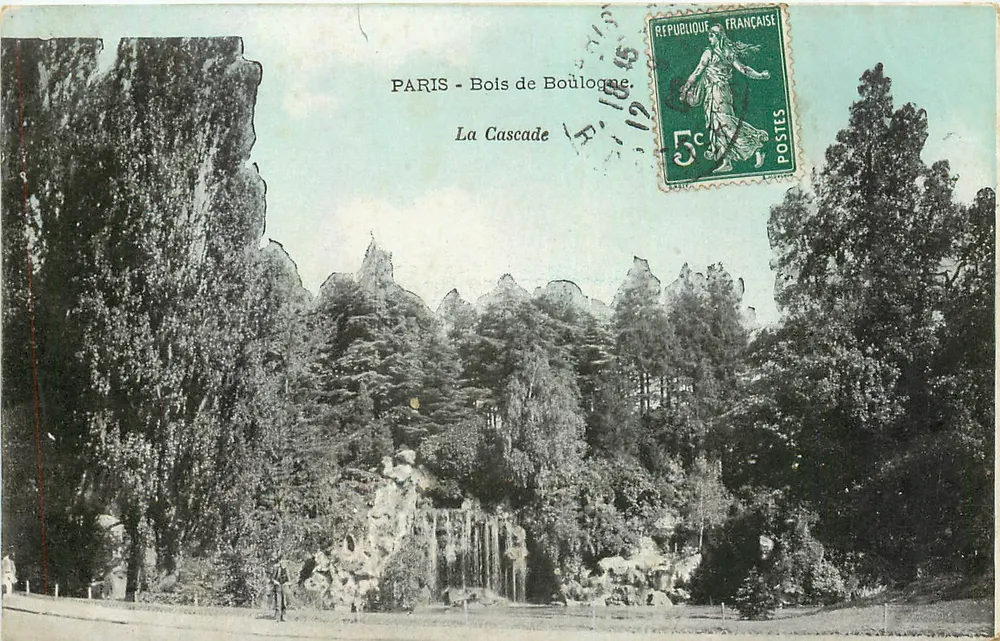 PARIS - Bois de Boulogne - A Cascata — editor desconhecido, número de série não visível - Frente